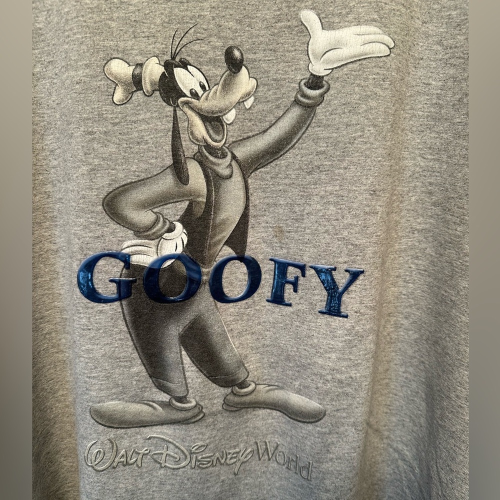 Vintage 90s Walt Disney World Goofy T-shirt Size Large Cartoon Classic Rare Gray - Picture 2 of 9